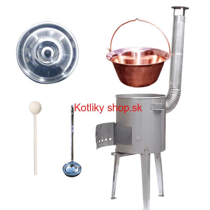 Medený kotlík 14 L (1,2 mm) + nerezová kotlina 36 cm LUXUS
