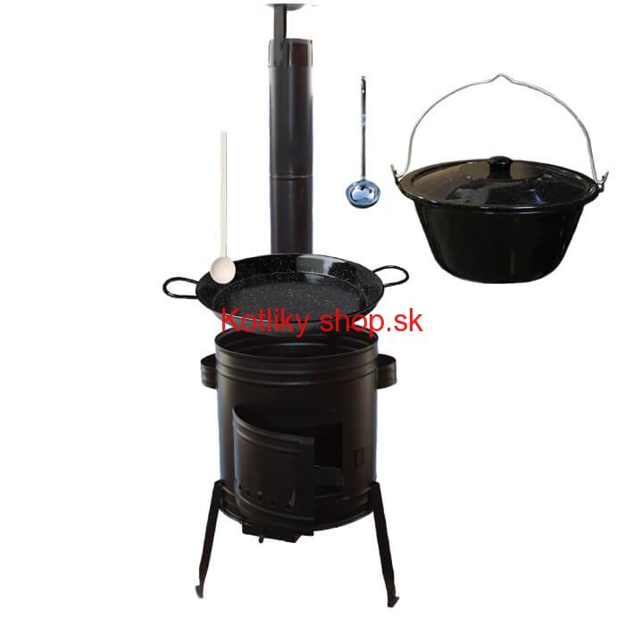 Paella smaltovaná panvica 46 cm so smaltovaným kotlíkom 20 L (1,2 mm) a kotlinou