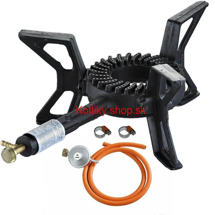 Liatinový plynový varič 8,8 kW 3P Ghisa + pripojovacie príslušenstvo