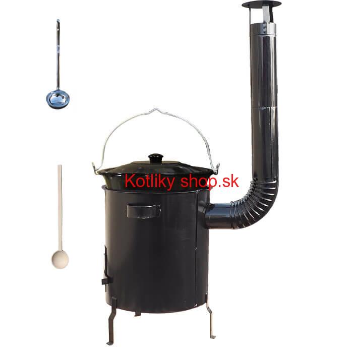 Smaltovaný kotlík 30 L (1,2 mm) + hrubostenná (1,5 mm) kovová kotlina 45 STRONG