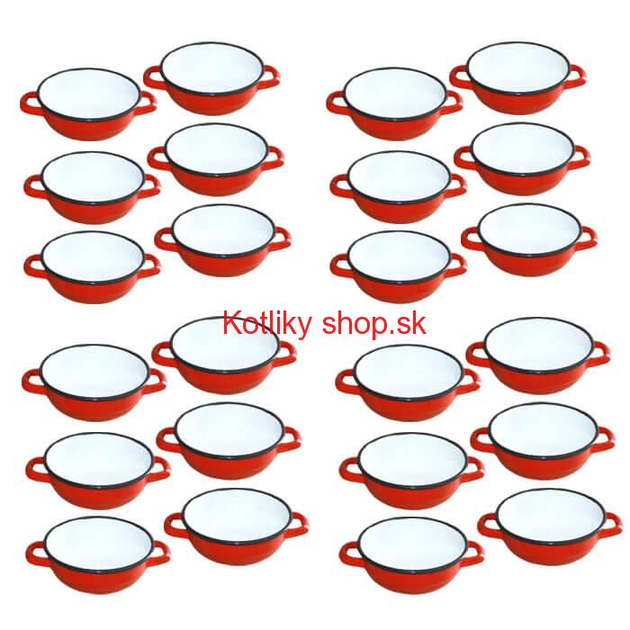 Súprava smaltovaných selských misiek 16 cm 24 ks