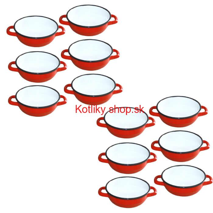 Súprava smaltovaných selských misiek 14 cm 12 ks