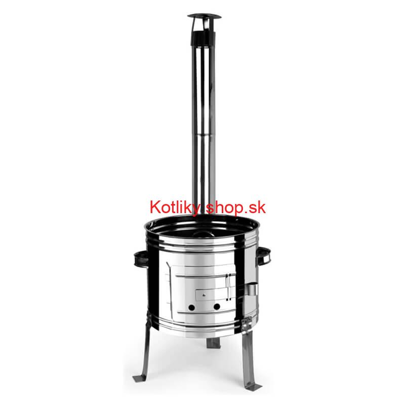 Smaltovaný kotlík 20 L + Nerezová kotlina 42 INOX + vareška + misky 12 ks