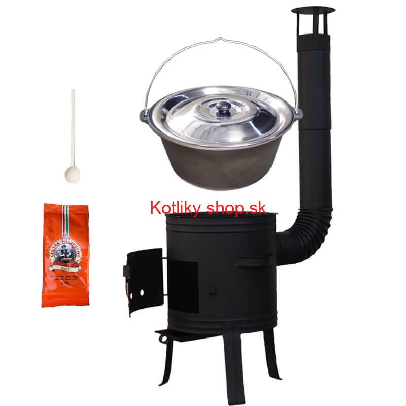 Liatinový kotlík 10,8 L + kotlina 33 cm (1 mm) + žiaruvzdorná farba Plus 700