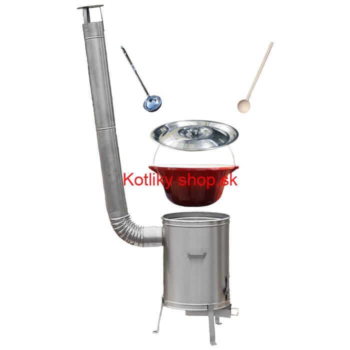 Liatinový kotlík so smaltovanou úpravou 10,8 L + Nerezová kotlina 33 LUX