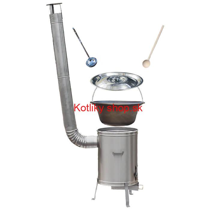 Liatinový kotlík bez povrchovej úpravy 10,8 L + Nerezová kotlina 33 LUX