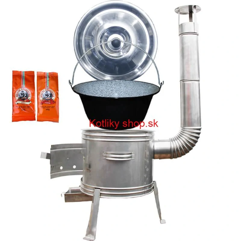 Smaltovaný kotlík 25 L + Nerezová kotlina 42 INOX + paprikové korenie na guláš - MIX 100 g