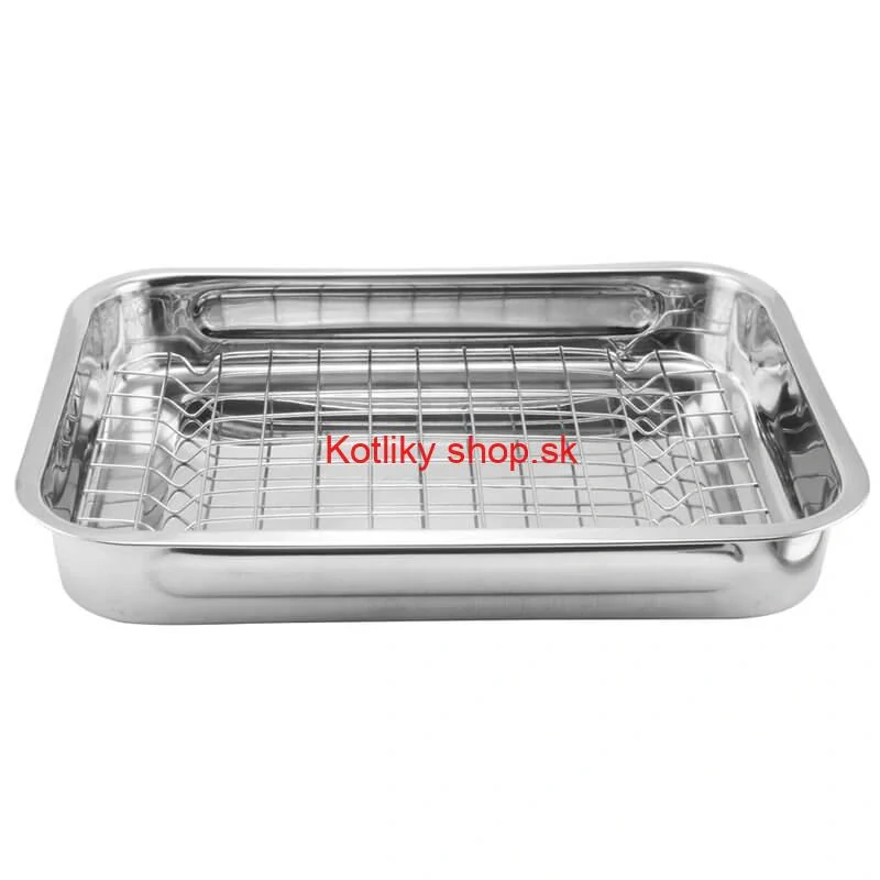 Nerezový rošt na pekáč na grilovanie a pečenie 39 x 25 cm