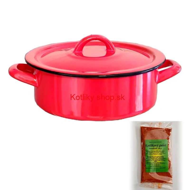 Smaltovaný kastról s pokrievkou COMBI 10 l + korenie na kotlíkový guláš 50 g