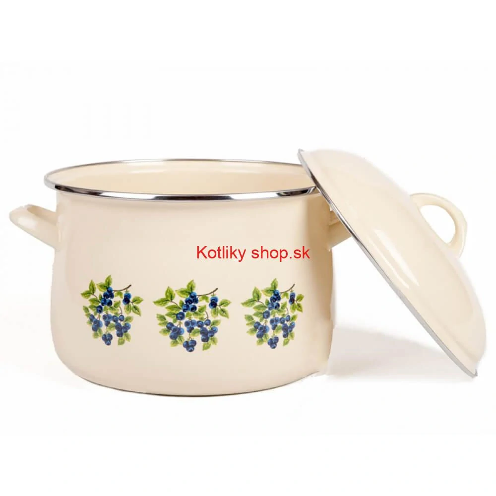 Smaltovaný hrniec s kvetinovým vzorom – Trnky 5,5 l + pokrievka