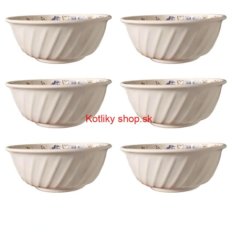 Plastová miska s kvetinovým vzorom (750 ml) – teraz v sade 6 kusov!