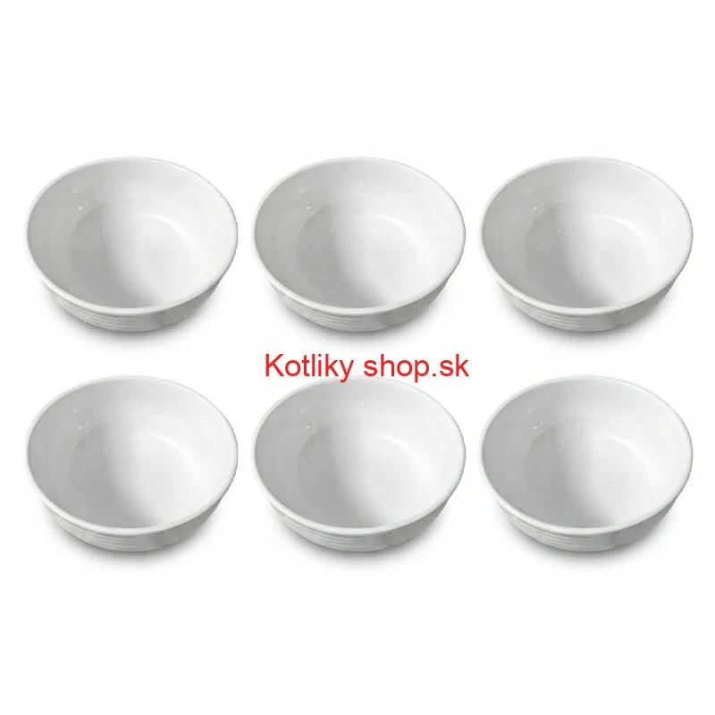 Set 6 ks: Prémiové biele misky s kamennou štruktúrou (750 ml)