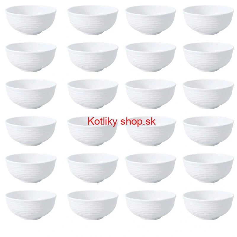 Set 24 ks: Prémiové biele misky s kamennou štruktúrou (750 ml)