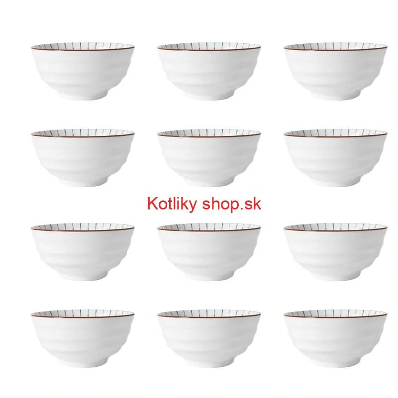 Sada 12 ks veľkých keramických misiek na guláš a polievky, 1 liter