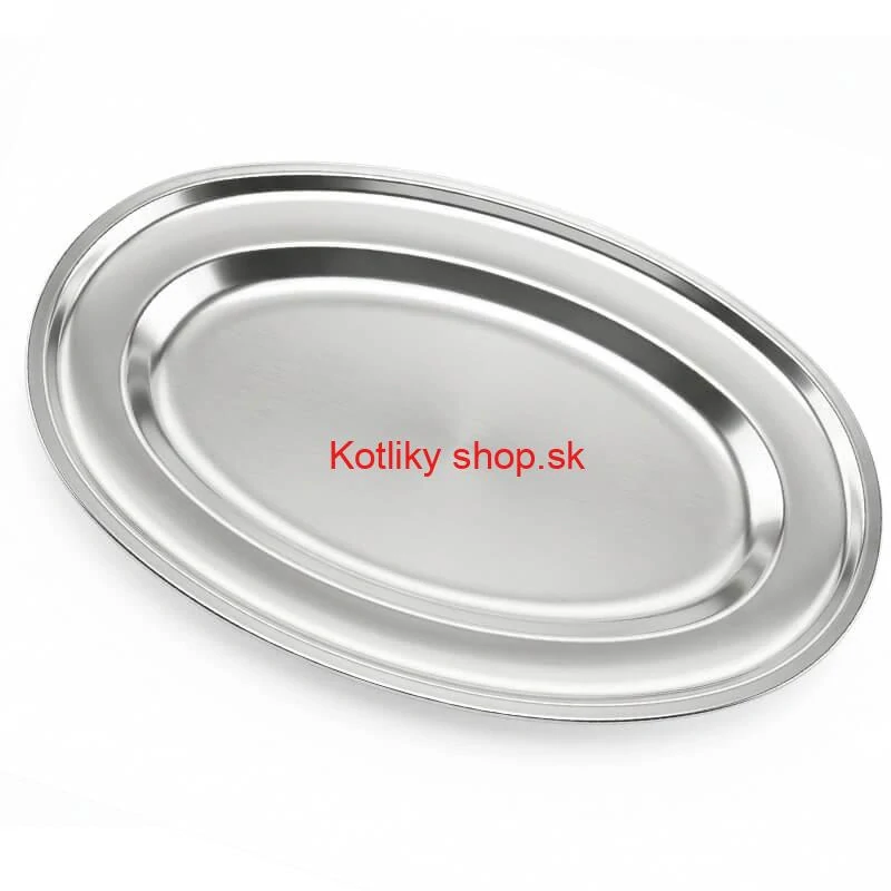 Nerezový oválny podnos (30,5cm) – Odolná servírovacia tácka na mäso aj koláče