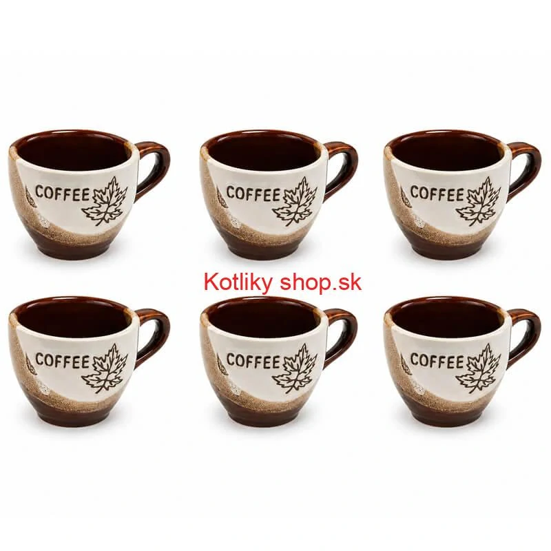 Súprava keramických pohárov na kávu 100 ml 6 ks