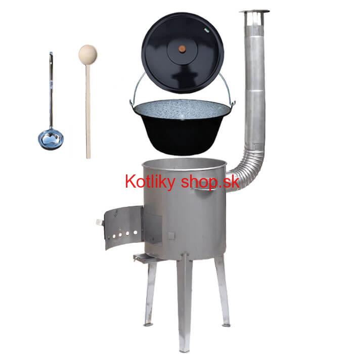 Smaltovaný kotlík 30 L (1,2 mm) + nerezová kotlina 45 cm LUXUS