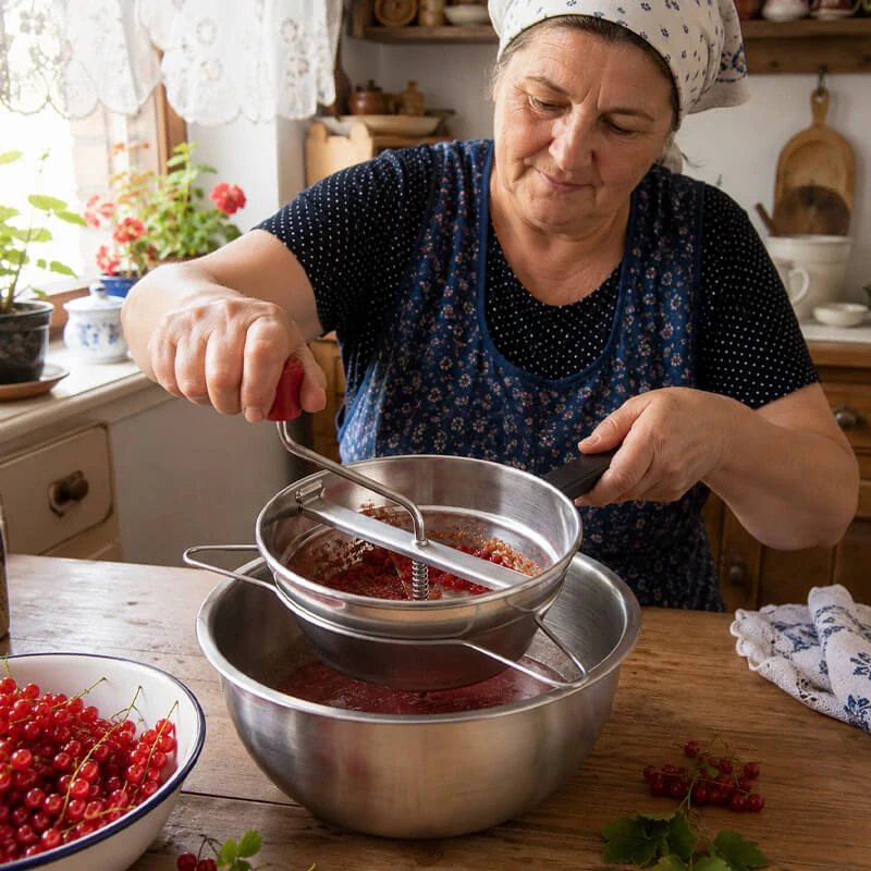 Pasírovač ORIGINAL z nehrdzavejúcej ocele – 3 výmenné sitá