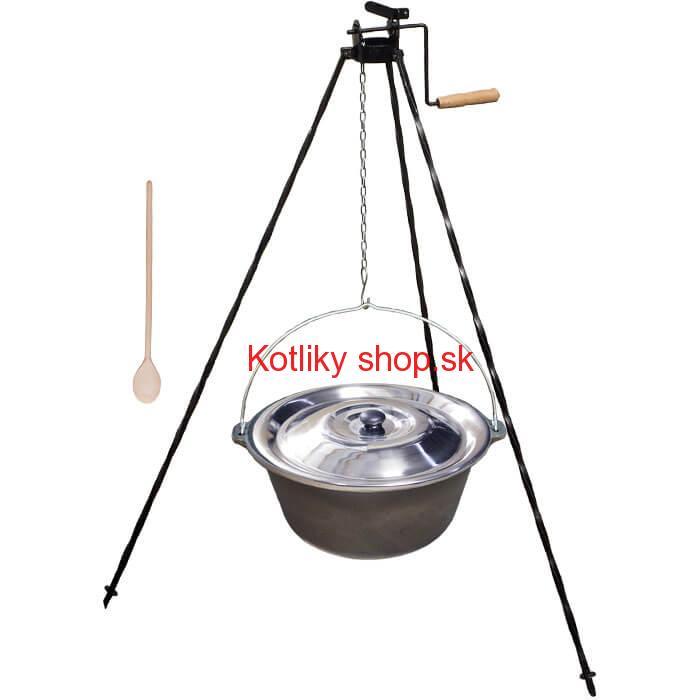 Liatinový kotlík 16 L + stojan s kladkou VAR