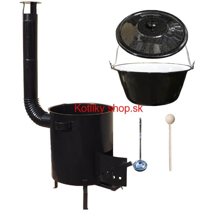 Smaltovaný kotlík 30 L (1,2 mm) + hrubostenná (1,5 mm) kovová kotlina 45 STRONG