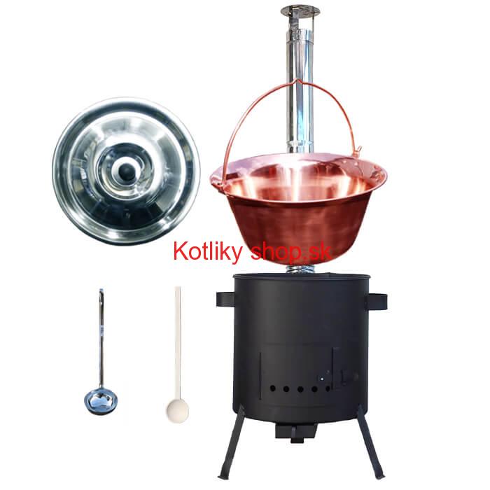 Medený kotlík 20 L (1,2 mm) + žiaruvzdorná kotlina (1 mm) 42 PLUS 600
