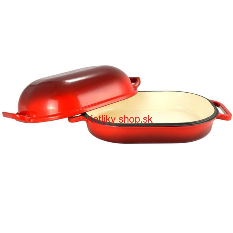 Liatinový pekáč so smaltovanou úpravou 33 x 27 cm RED