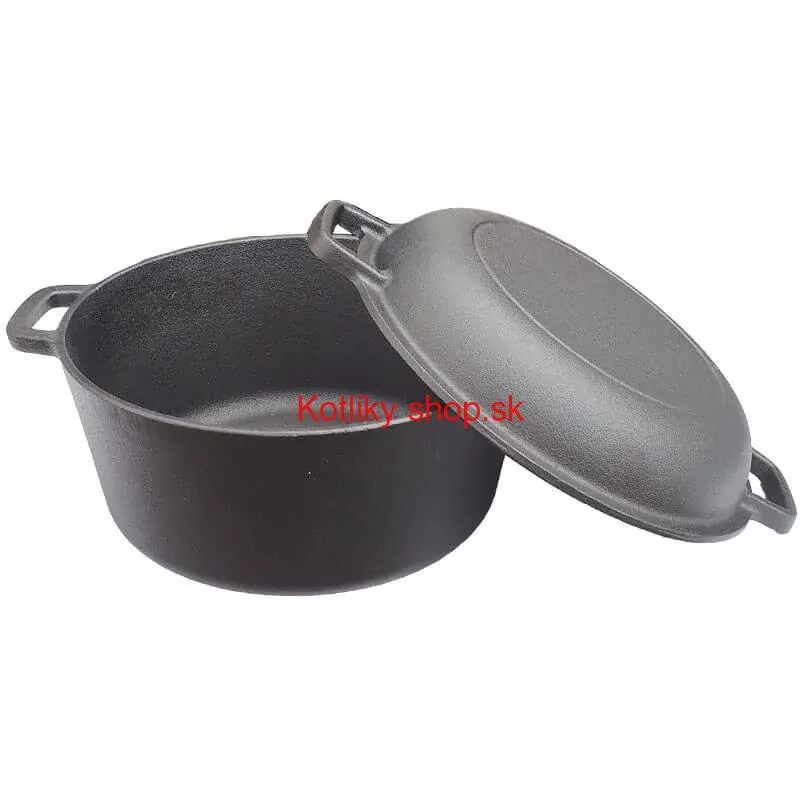 Liatinový hrniec s pokrievkou 2 v 1
