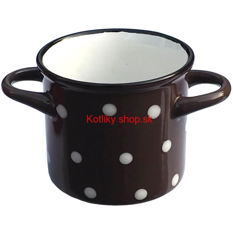 Keramický hrnček na polievku – hnedý DECOR