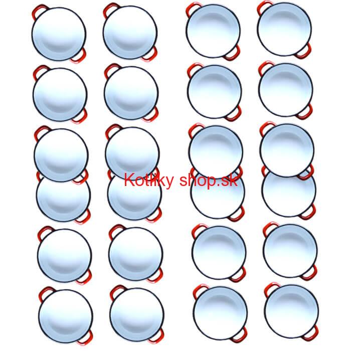 Súprava smaltovaných selských misiek 14 cm 24 ks