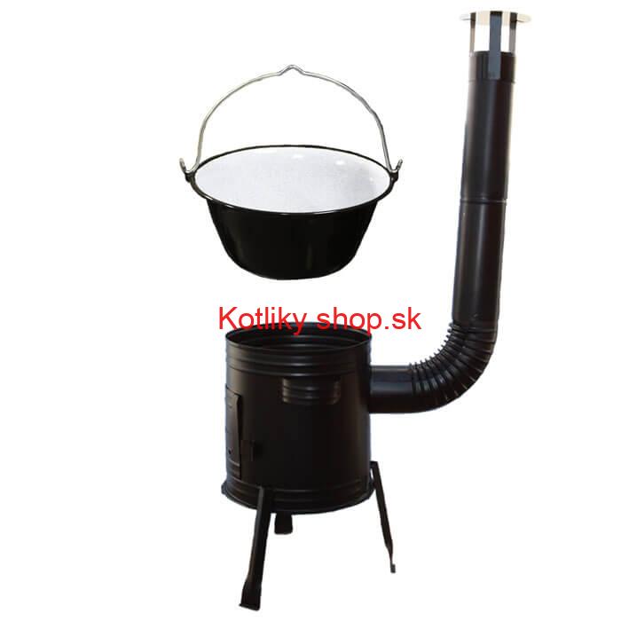 Smaltovaný kotlík 16 L (1,2 mm) + kovová kotlina 39 CLASSIC (KOV) Easy party