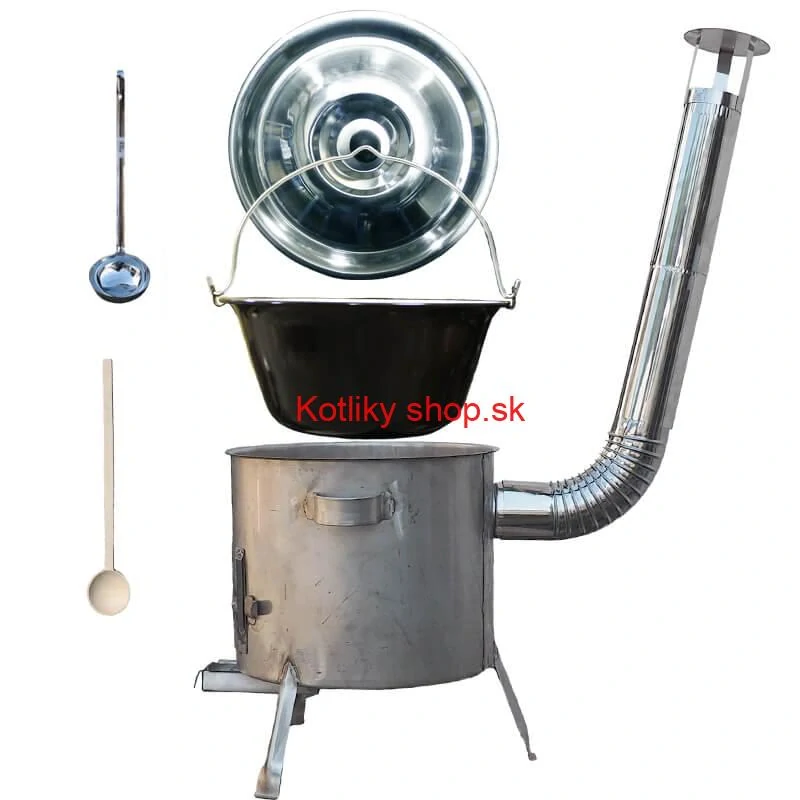 Smaltovaný kotlík 30 L (1,2 mm) + nerezová kotlina 45 cm (1,5 mm) STRONG CLASSIC