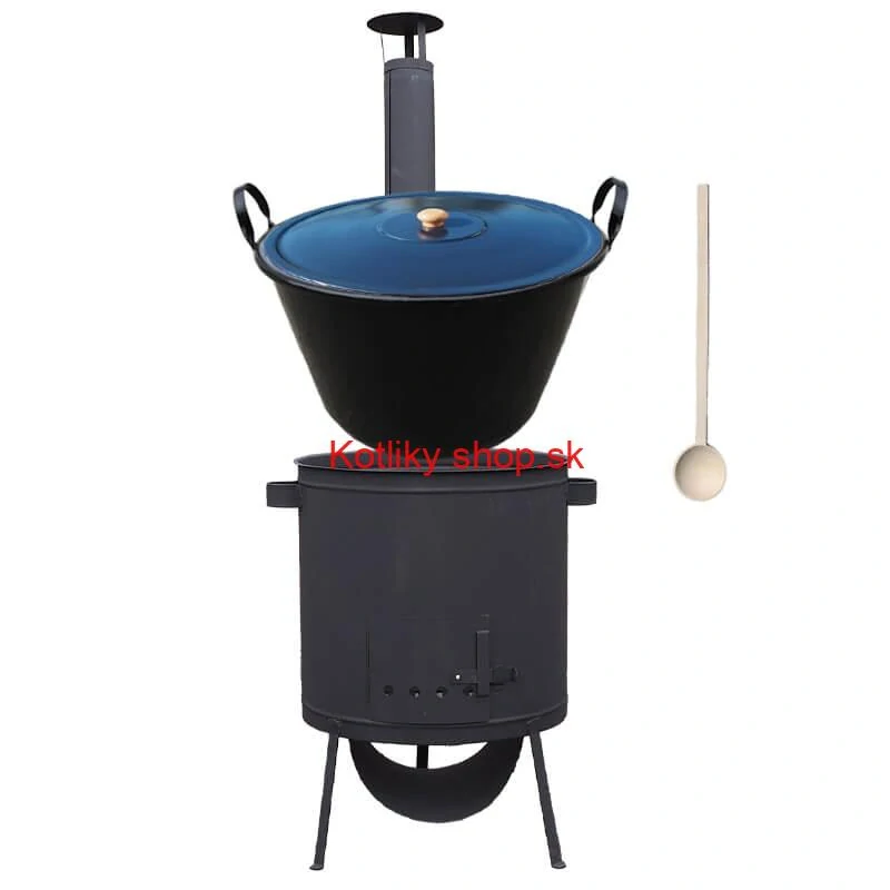 Smaltovaný kotol 60 L na zabíjačku + žiaruvzdorná kotlina 53 PLUS 600 4 MM + vareška