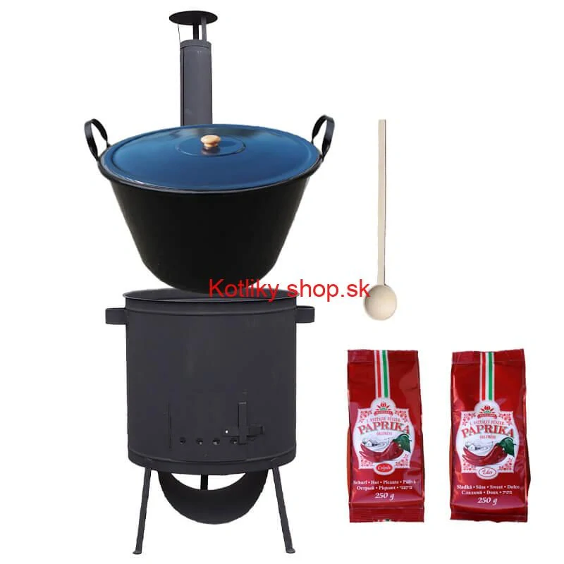Smaltovaný kotol 70 L na zabíjačku + žiaruvzdorná kotlina 53 PLUS 600 4 MM + sladká a štipľavá paprika + vareška