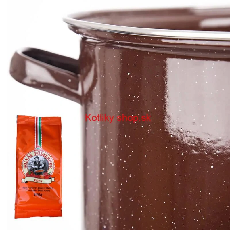 Hrniec hrubostenný smaltovaný + pokrievka 20 l FALCO + korenie na guláš - sladké 100 g