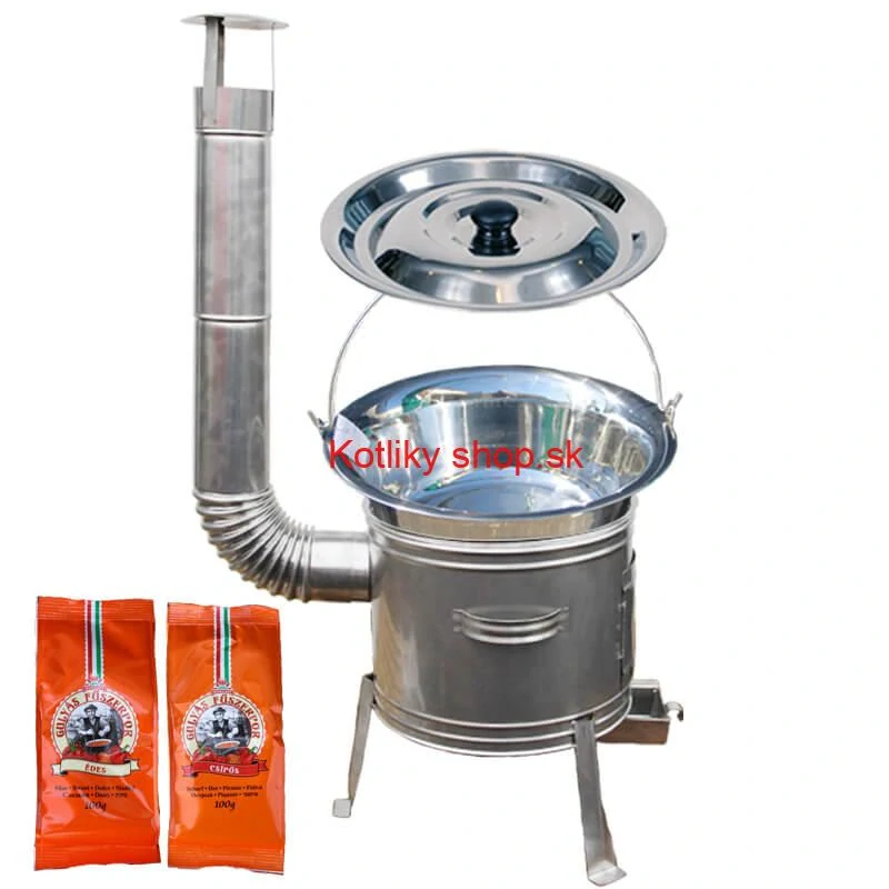 Nerezový kotlík 20 L (1,2 mm) INOX + Nerezová kotlina 42 INOX + paprikové korenie na guláš - MIX 100 g