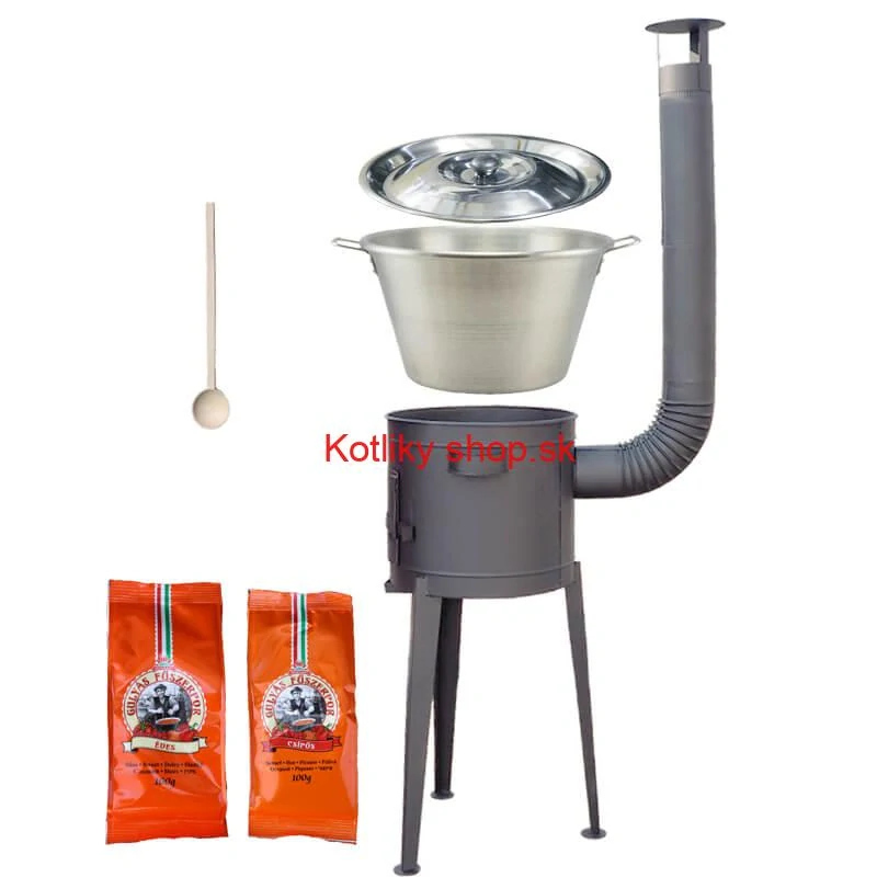 Nerezový kotol 40 L + vysoká kotlina 47 cm (2,0 mm) HODO Plus 600 + paprikové korenie na guláš