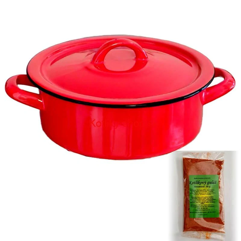 Smaltovaný kastról s pokrievkou COMBI 3,75 l + korenie na kotlíkový guláš 50 g