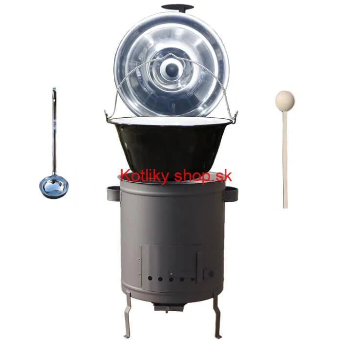 Smaltovaný kotlík 16 L (1,2 mm) + hrubostenná (1,5 mm) a žiaruvzdorná kotlina 39 PLUS 600