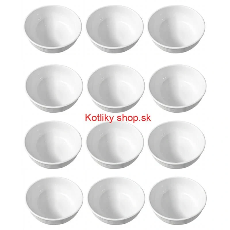 Set 12 ks: Prémiové biele misky s kamennou štruktúrou (750 ml)