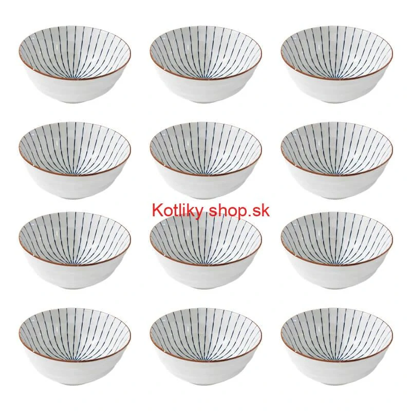 Sada 12 ks veľkých keramických misiek na guláš a polievky, 1 liter