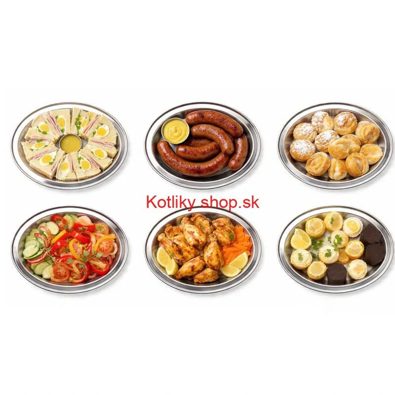 Nerezové podnosy pre catering – set 6 ks (40,5cm) - Servíruj s istotou a štýlom