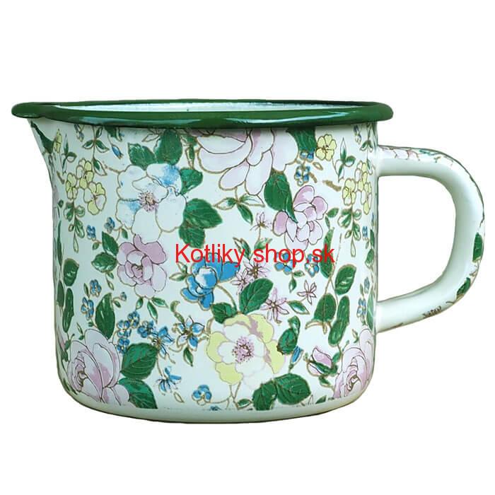 Smaltovaný hrnček s výlevkou 1 L DECOR