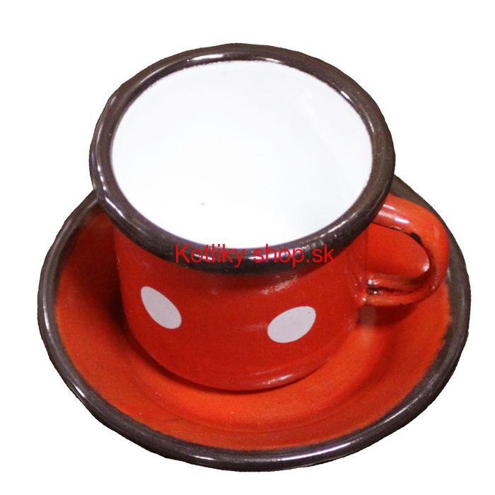 Smaltovaná šálka + podšálka