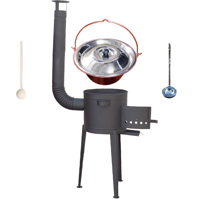 Kotlíkový gulášový set 42 PLUS 600 + medený kotlík 20 L (1,2 mm)