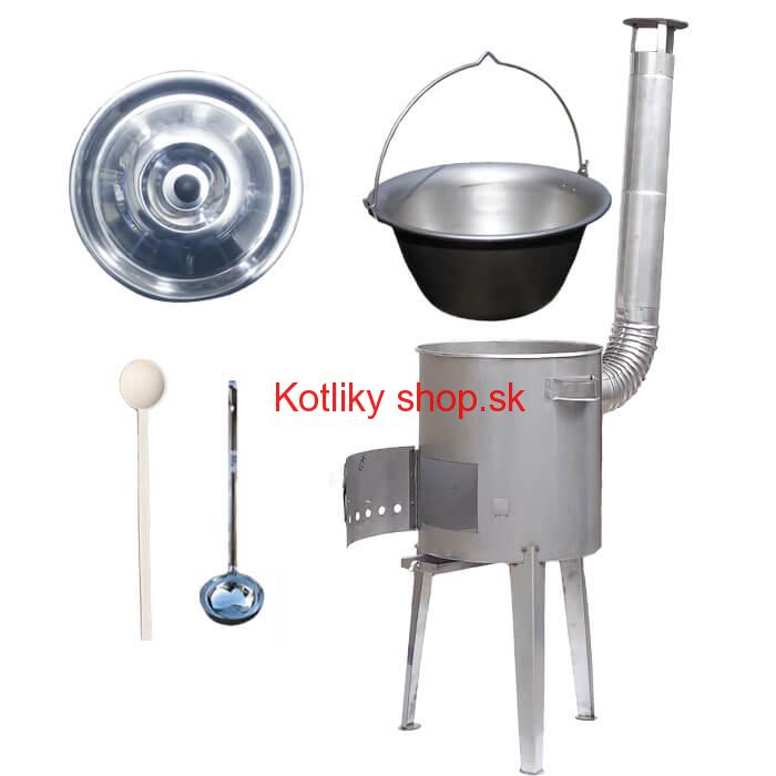 Nerezový kotlík 15 L (1,5 mm) + nerezová kotlina 36 cm LUXUS