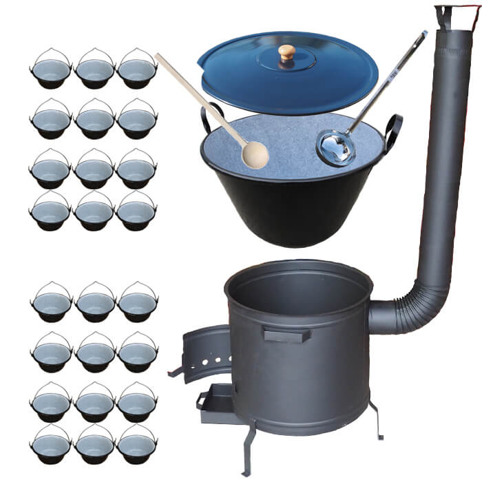 Smaltovaný kotol 80 L + servírovacie kotlíky (24 ks) PLUS 600 