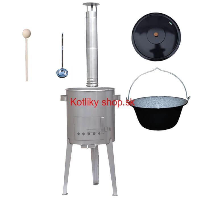 Smaltovaný kotlík 30 L (1,2 mm) + nerezová kotlina 45 cm LUXUS