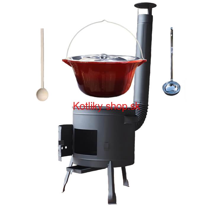 Liatinový kotlík so smaltovanou úpravou 16 L + nízka kotlina 36 PLUS 600