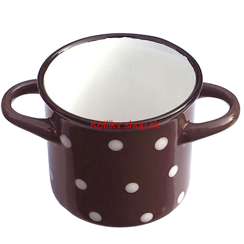 Keramický hrnček na polievku – hnedý DECOR