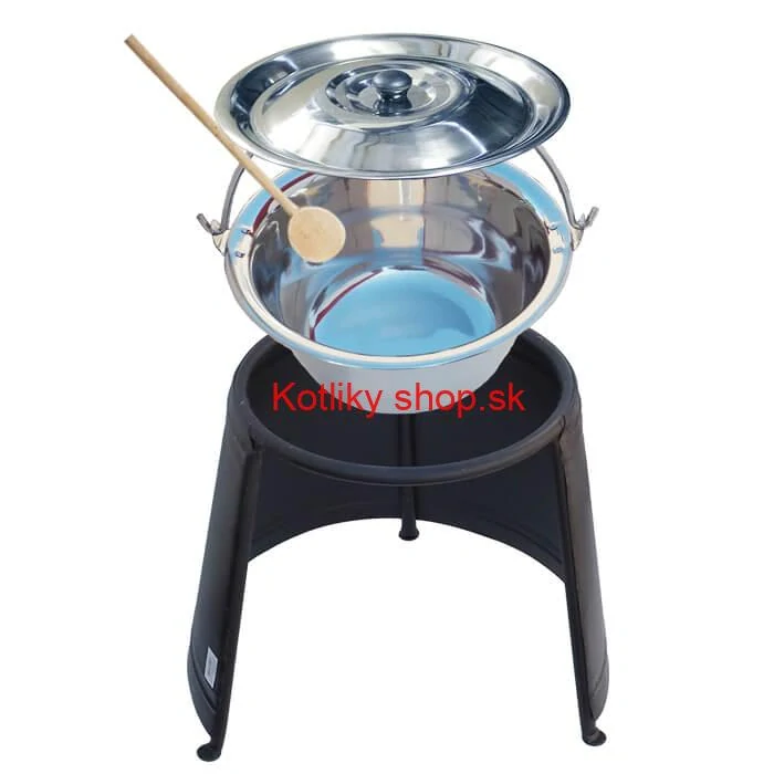 Nerezový kotlík 10 L (0,8 mm) + pokrievka + chránič plameňa